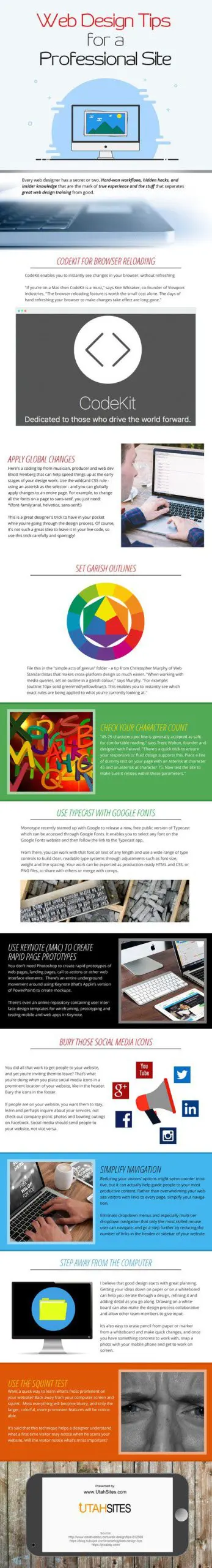 Web Design Tips for a Professional Site infographic Web Design Tips for a Professional Site infographic