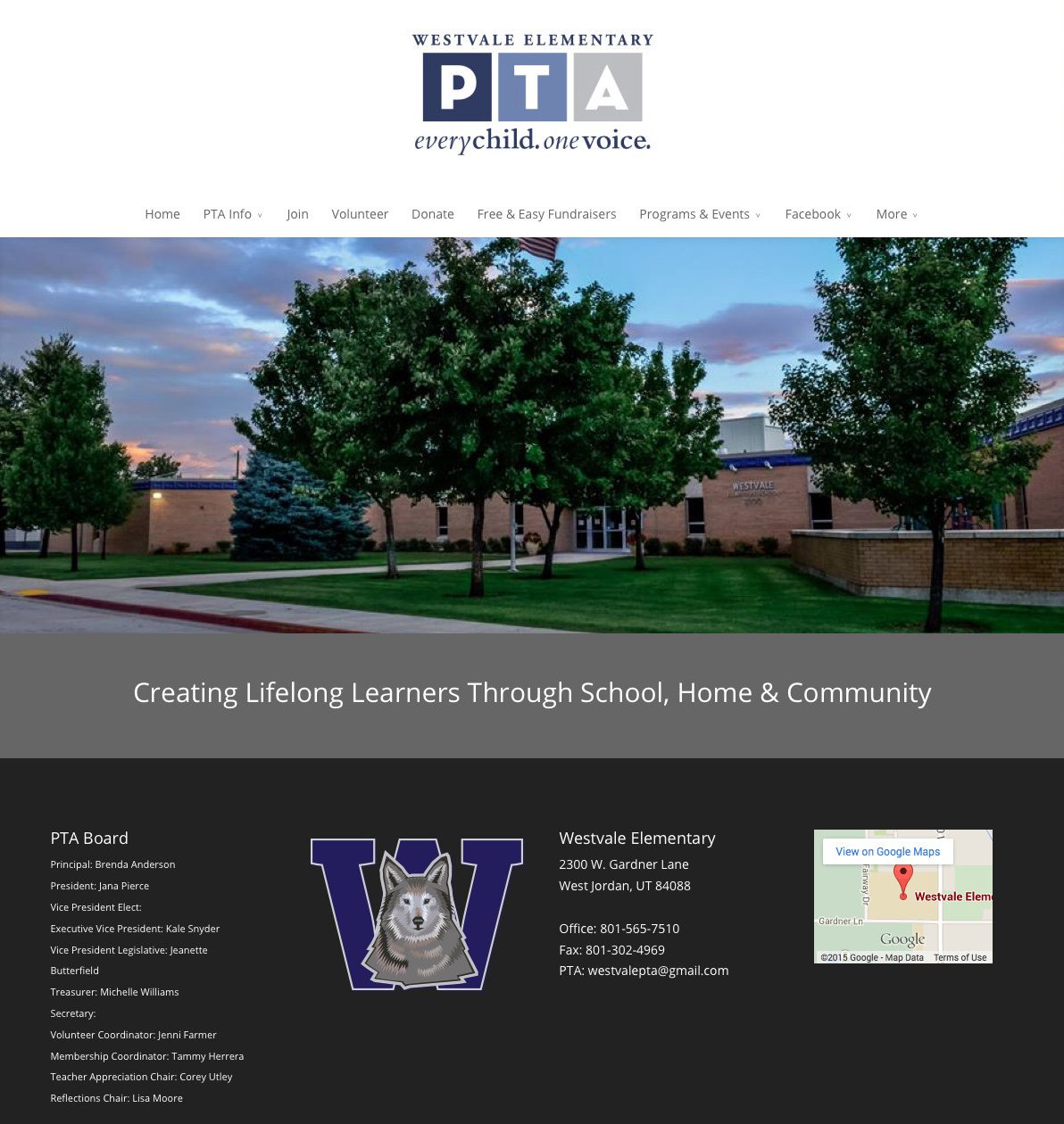 Westvale PTA website design after