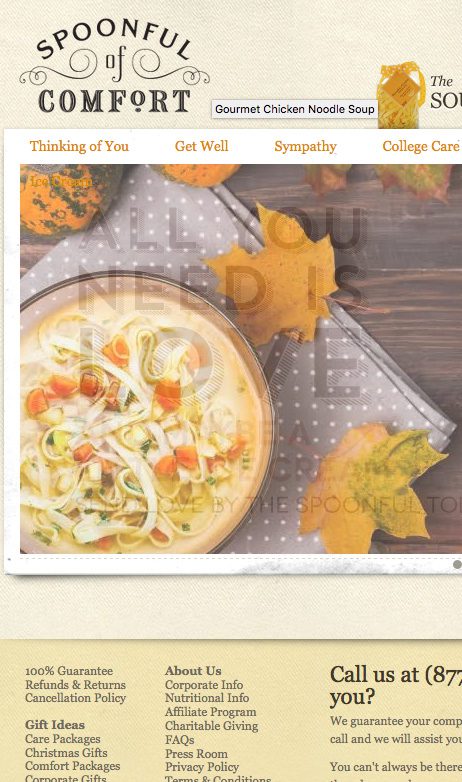 Home page design before - not mobile friendly