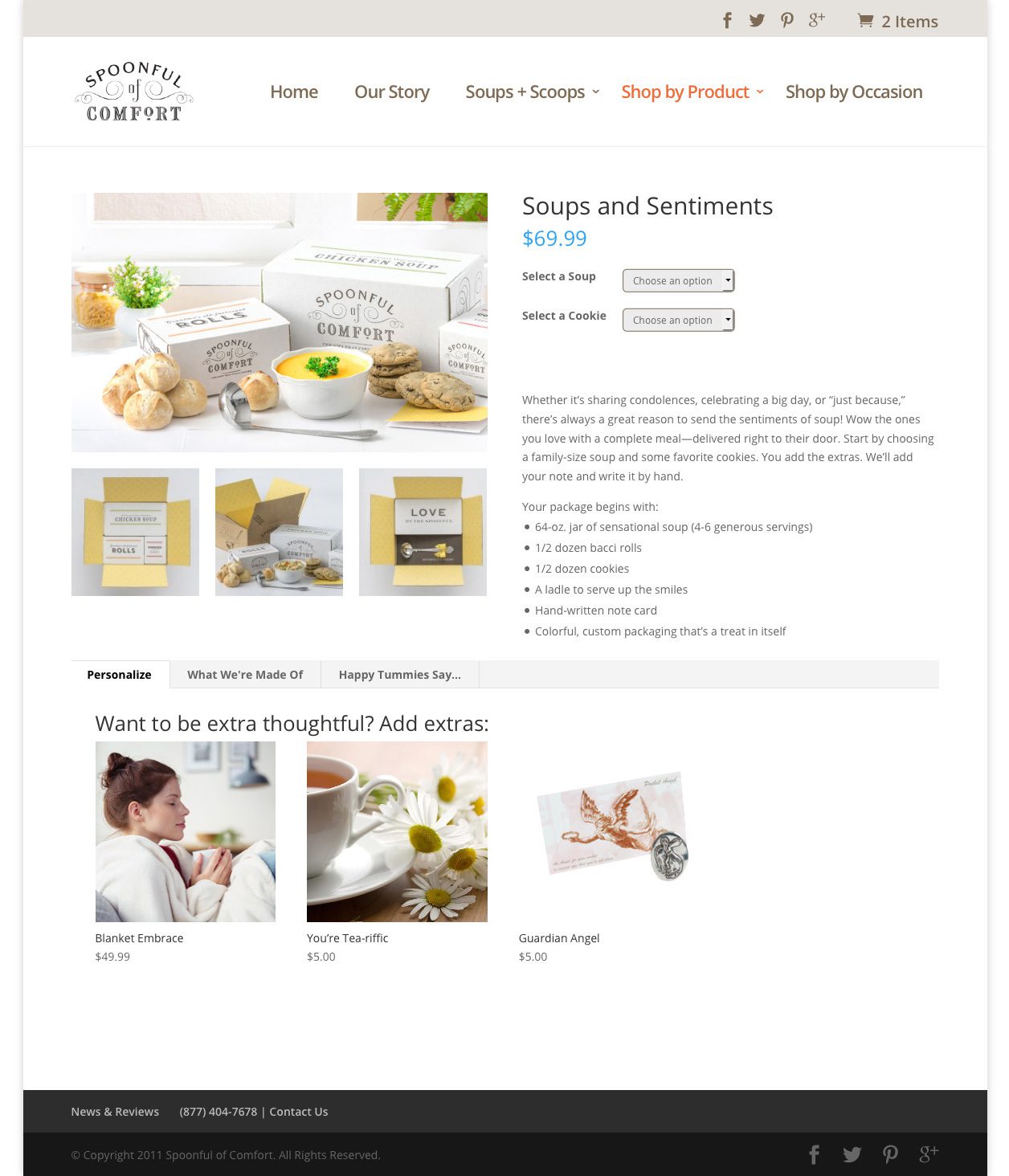 soup product page design after