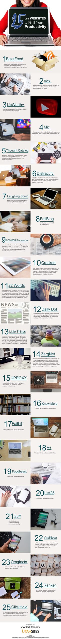 Viral Websites to Kill Your Productivity infographic Viral Websites to Kill Your Productivity infographic