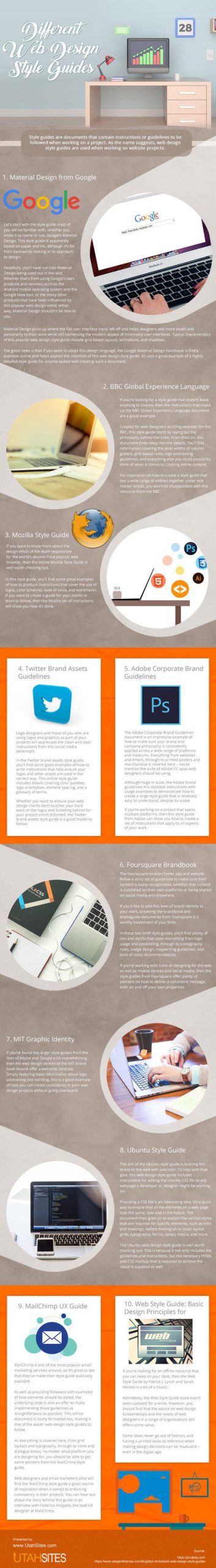 Different Web Design Style Guides infographic