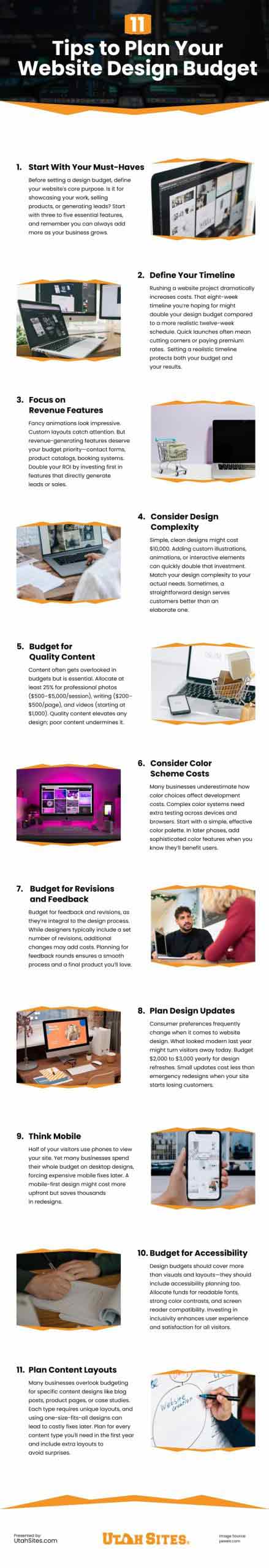 11 Tips to Plan Your Website Design Budget Infographic