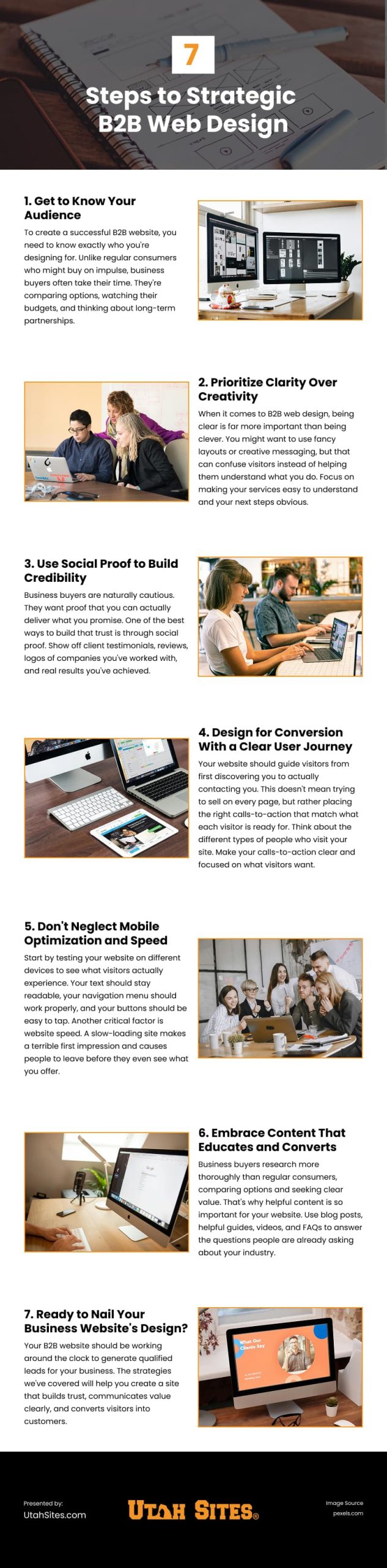 7 Steps to Strategic B2B Web Design Infographic