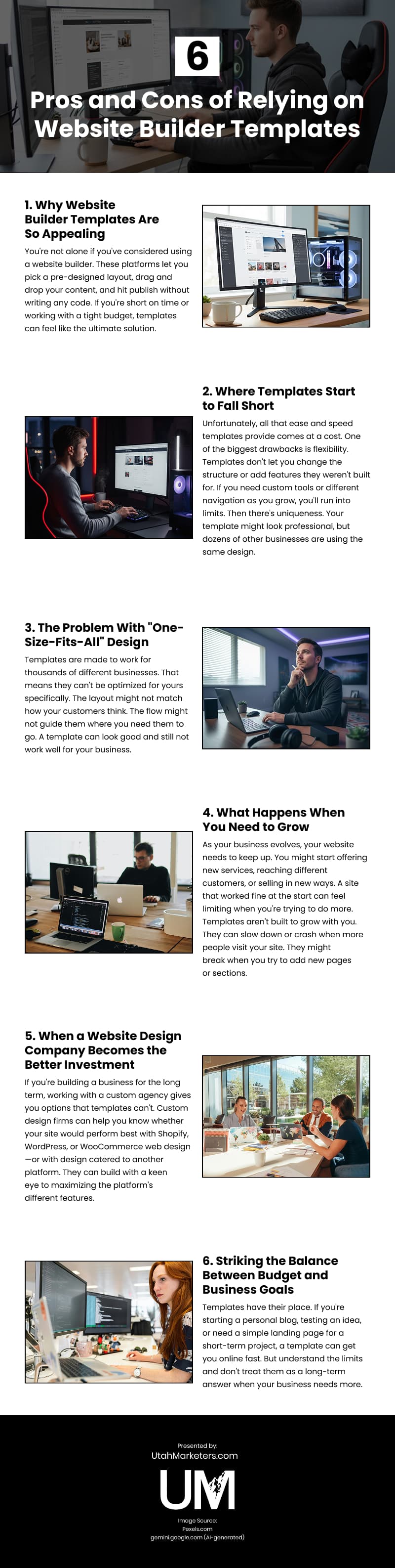 6 Pros and Cons of Relying on Website Builder Templates Infographic 6 Pros and Cons of Relying on Website Builder Templates Infographic