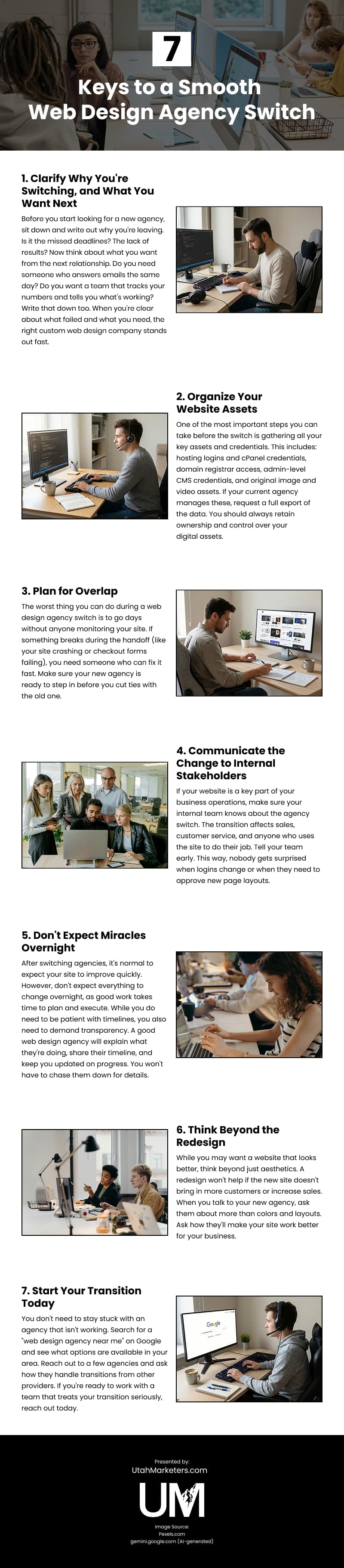 7 Keys to a Smooth Web Design Agency Switch Infographic