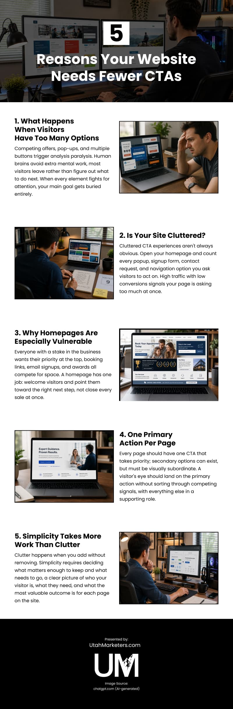 5 Reasons Your Website Needs Fewer CTAs Infographic 5 Reasons Your Website Needs Fewer CTAs Infographic